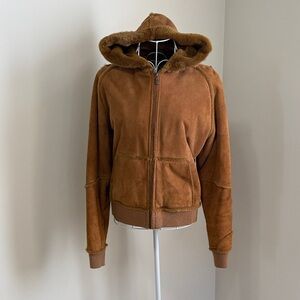 UGG Tan Sheepskin Jacket with Hood